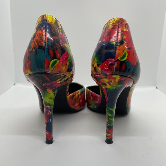 BRASH Dorsay Stiletto Floral Multicolor Heels sz 8 - Picture 3 of 8